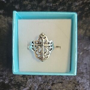 🆕️ Silver plated Cross Ring Size 6.5